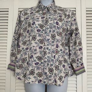 Tabi Simply Classics White paisley button down shirt size XXL